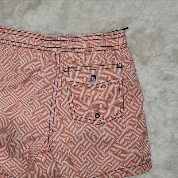 Jr. Swim Lined Shorts Trunks with Abstract Print & Navy Accents Size 5/6 - Picture 7 of 10